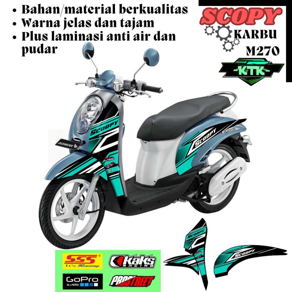 Striping SCOOPY OLD KARBU KODE M270 - Sticker Stiker Striping Honda Scoopy Fi 2013 2014 2015 kode M4