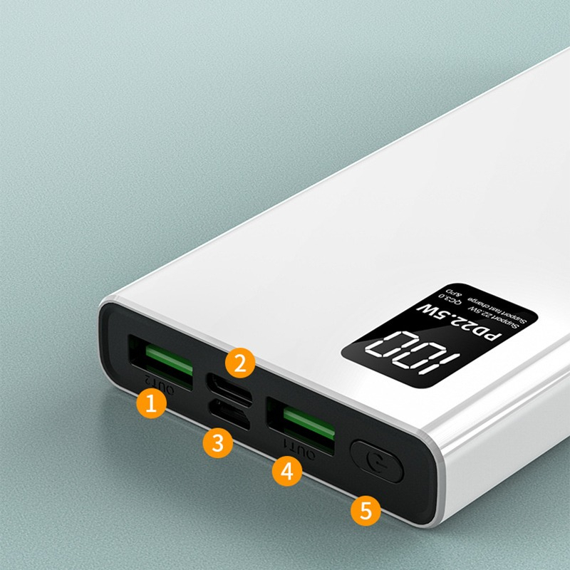 Power Bank Dual USB Fast Charging 22.5W 10000mAh - PD22 - White