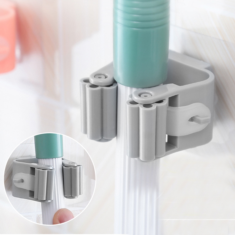 Gantungan Penjepit Sapu Atau Alat Pel Hook Penyimpanan Rak Organizer Klip Penjepit Dipasang Pada Dinding