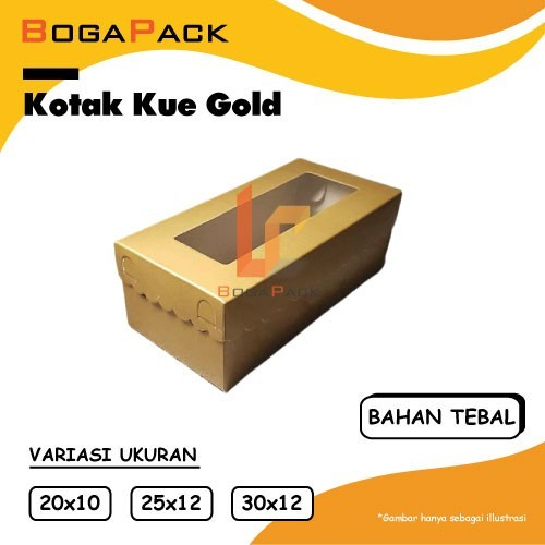 

Kotak Makanan Box Putih Emas Cake Bolu Brownies Dus Roti & Kue Ukuran 30x12x7