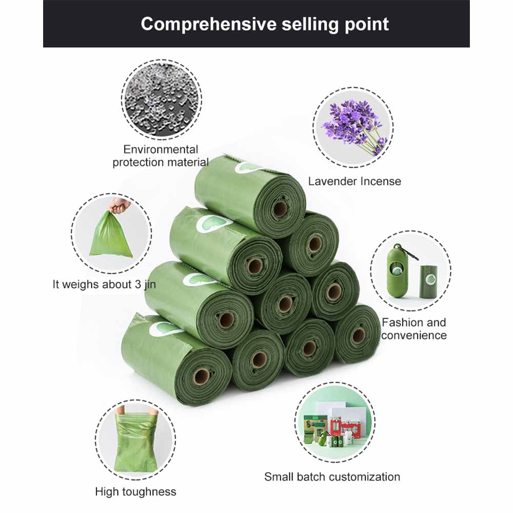 Kantong Plastik Kotoran Anjing Biodegradable Dog Poop Bag Roll - LT15 - Green