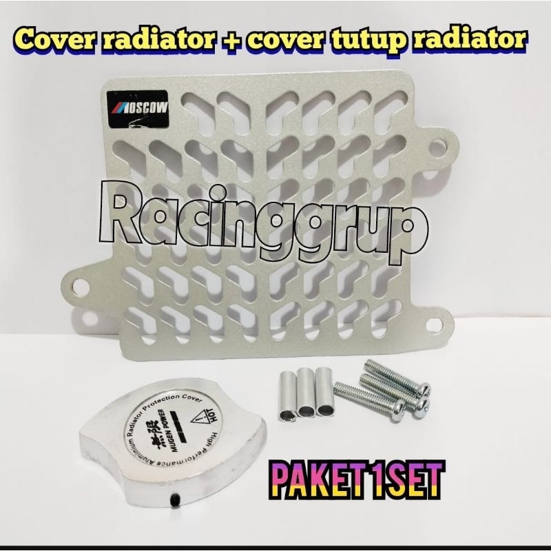 PAKET VARIASI COVER RADIATOR VARIO 125 VARIO 150 PCX 150 PLUS BAUT + COVER TUTUP CAP RADIATOR BRB CNC TUTUP CAP RADIATOR SILVER