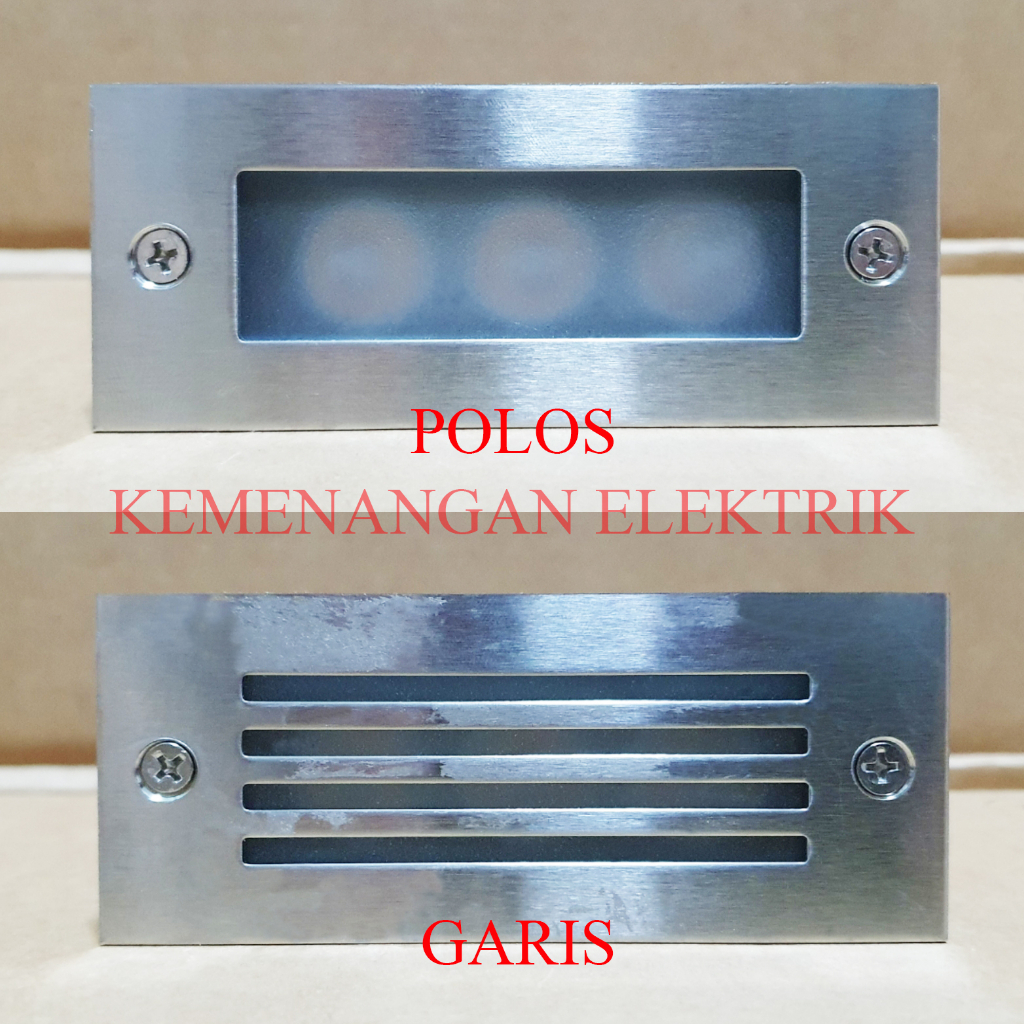 LAMPU TANGGA TANAM STAINLESS LED 3 WATT / STEP LIGHT 3W 3WATT 3 W 3 MATA WATERPROOF