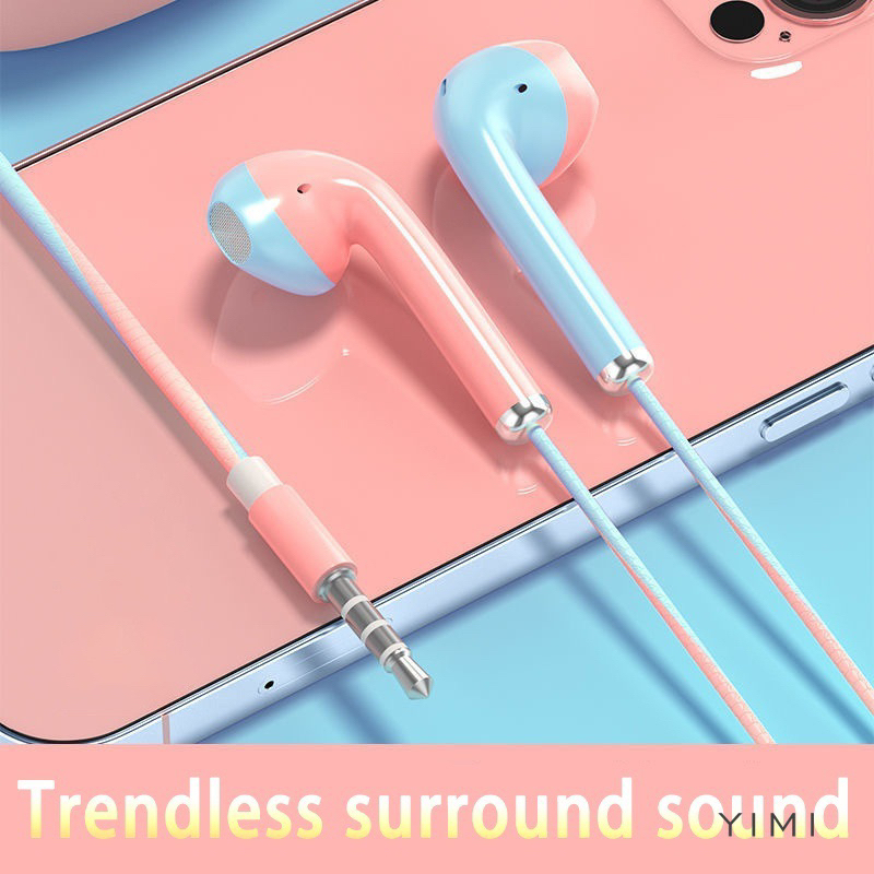 ELITEE HEADSET TWO TONE COLOR HIFI MACARON IN EAR EARPHONE 2 WARNA