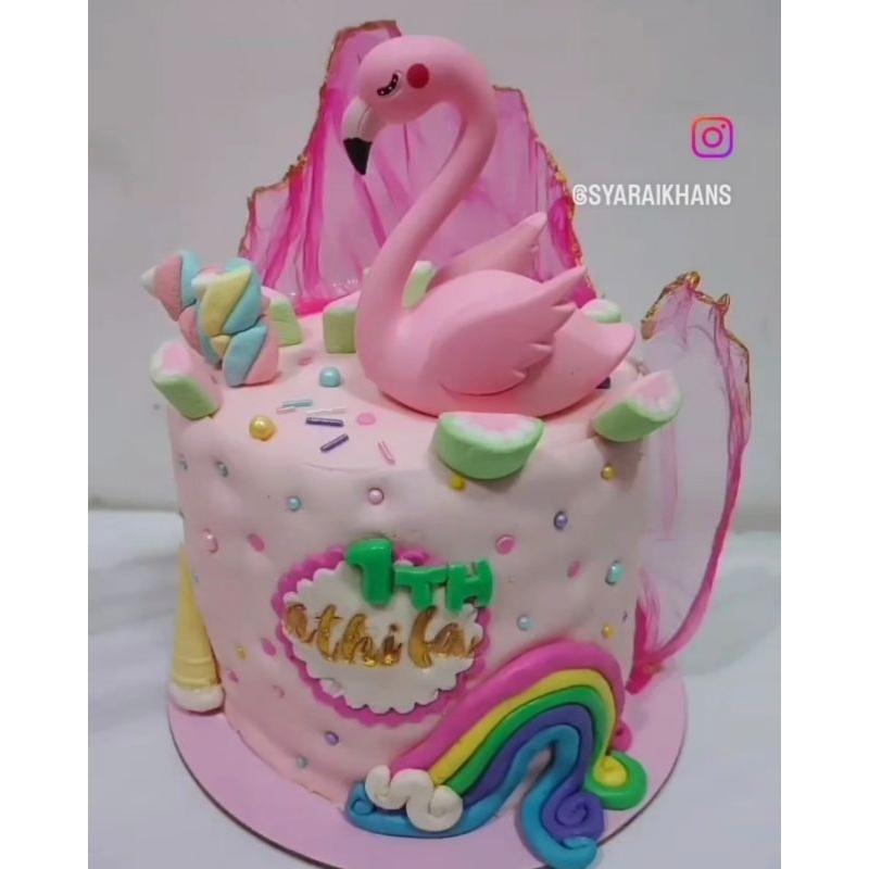 

Ku Ultah / Flamingo Fondant Cake / Cake Ultah / Cake Ultah Flamingo / Kue Ultah Flamingo