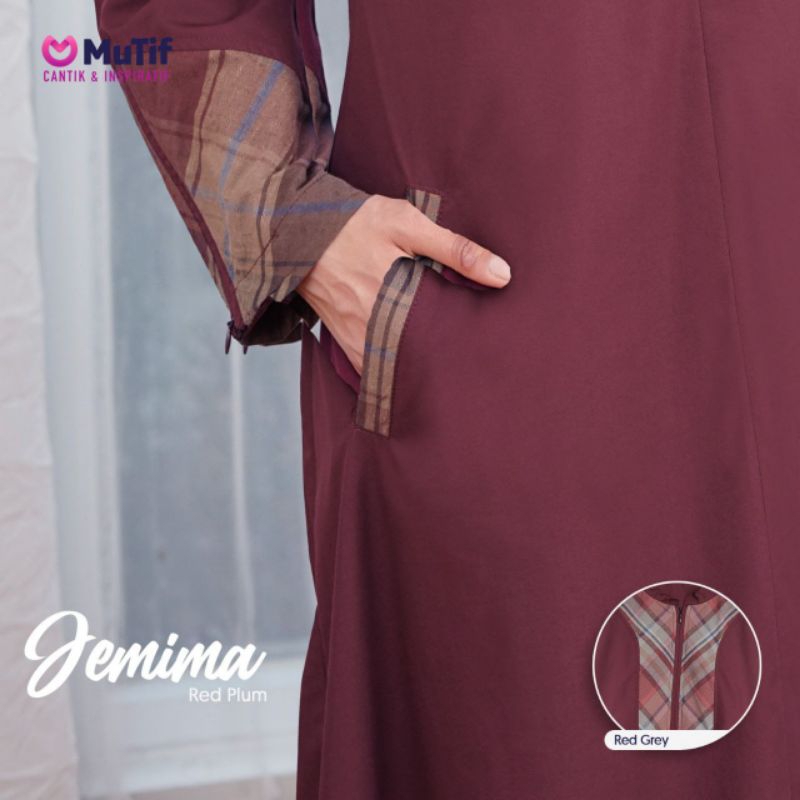 Gamis Mutif Jemima Red Plum Red Grey Gamis Muslimah Gamis Casual Gamis Premium Gamis Lebaran