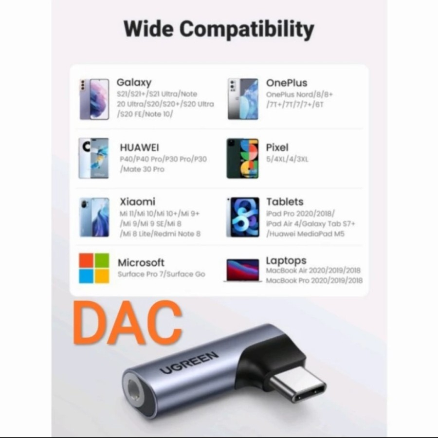 Ugreen Usb C to Audio DAC Support PD Charging - Ugreen DAC Usb 2 in 1 Original