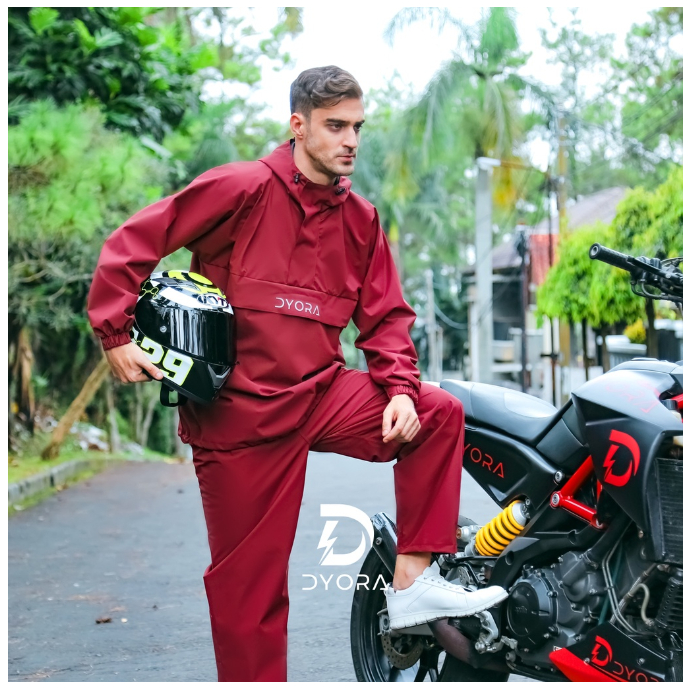 [COD]✅ Raincoat Aussie DYORA Series Red / Setelan Stelan Jas Hujan DYORA Unisex Pria Wanita / Jaket 