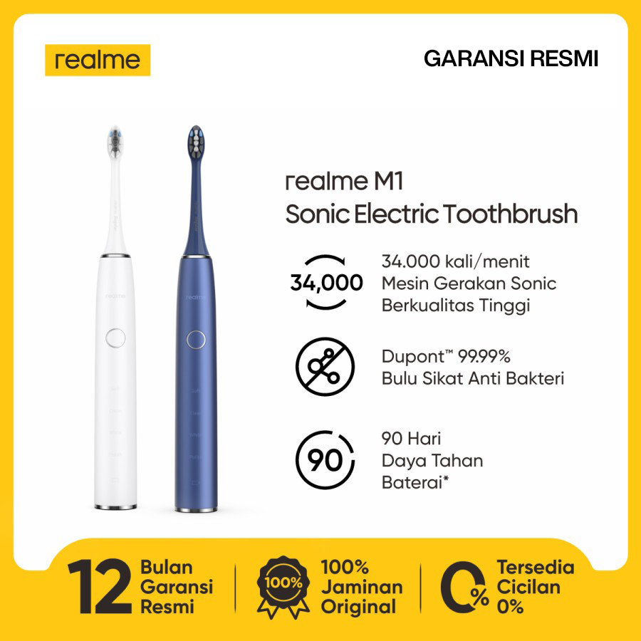 realme N1 / realme M1 Sonic Electric Tootbrush (Sikat Gigi Elektrik) - Garansi Resmi