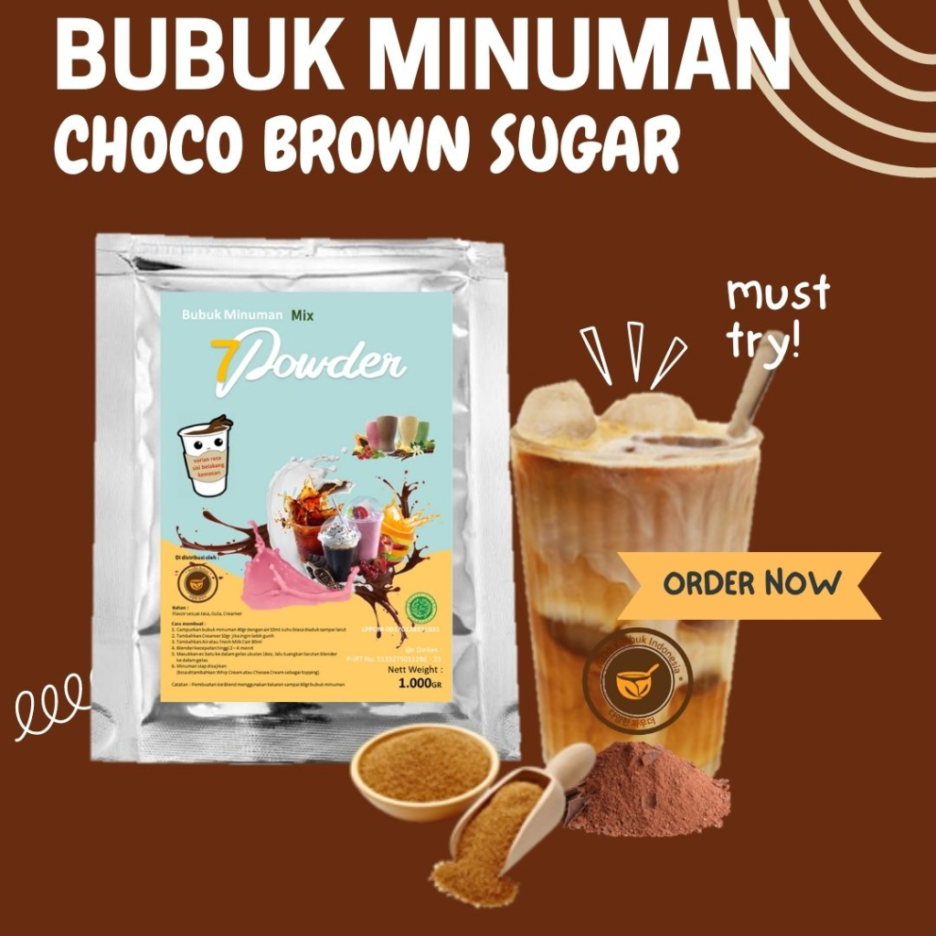 

BUBUK MINUMAN COKLAT BROWN SUGAR 1KG - BUBUK CHOCO POWDER DRINK 1KG