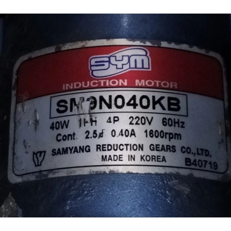 DINAMO INDUCTION MOTOR GEARBOK 220V 40W 40RPM