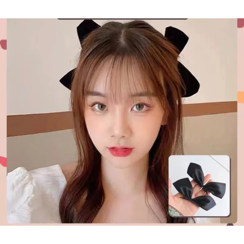 Jepit rambut pita kecil korea / clip ribbon korea / hair clip ribbon