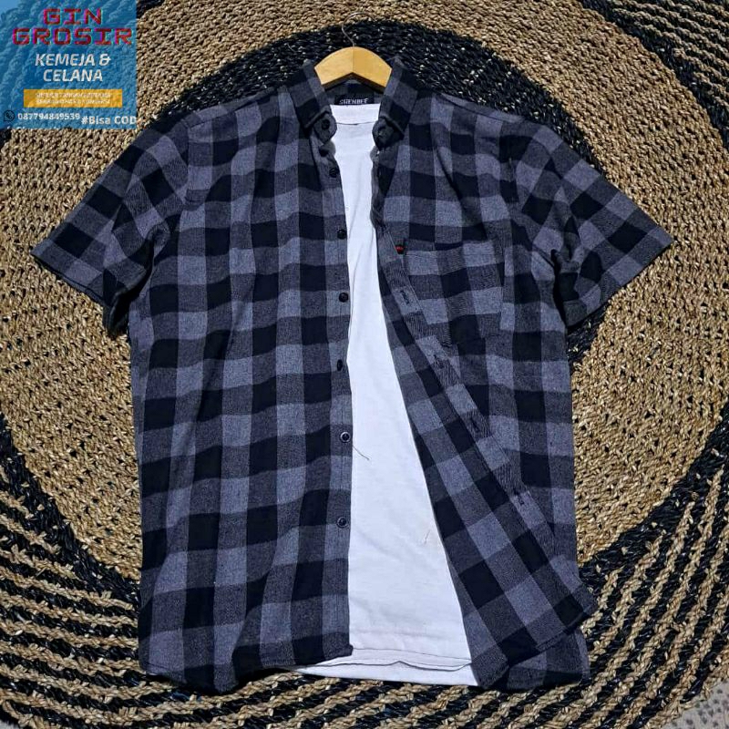 Flanel Lengan Pendek Premium Kemeja Pria Lengan Pendek BestSeller Kemeja Kotak Kotak Lengan Pendek