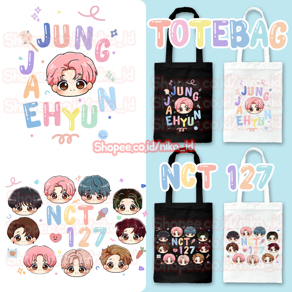 Totebag Nct 127 Kpop Tote bag Nct Dream Resleting Lucu Korean Style Sanrio Chibi Tas Kanvas Aestheti