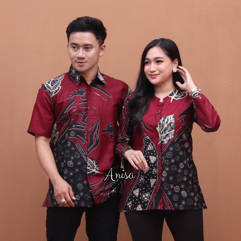 Batik Couple Modern Atasan Blouse Batik Kerja Kantor Wanita Seragam Batik M L XL XXL