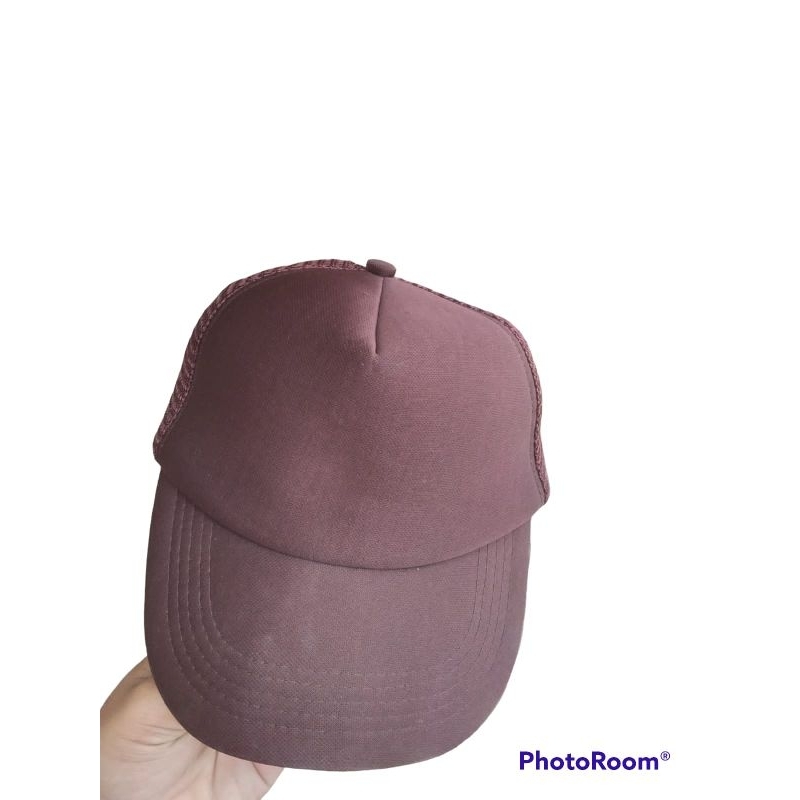 TOPI BASEBALL POLOS GAP MERAH JARING