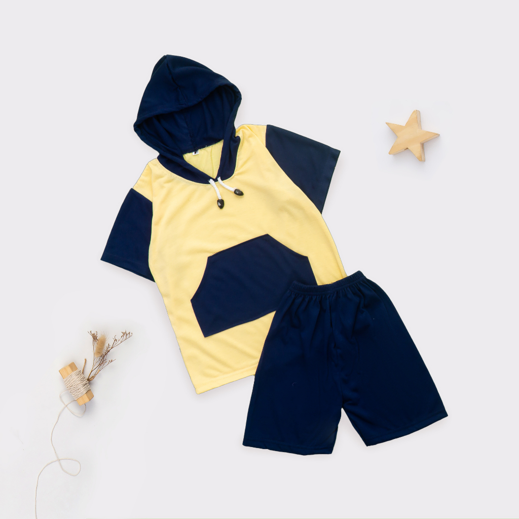 Top Kid Setelan Pendek Anak Laki Laki Perempuan Hoodie Alfa Kantong Anak-Anak Cowok Cewek 2-9 Tahun 023