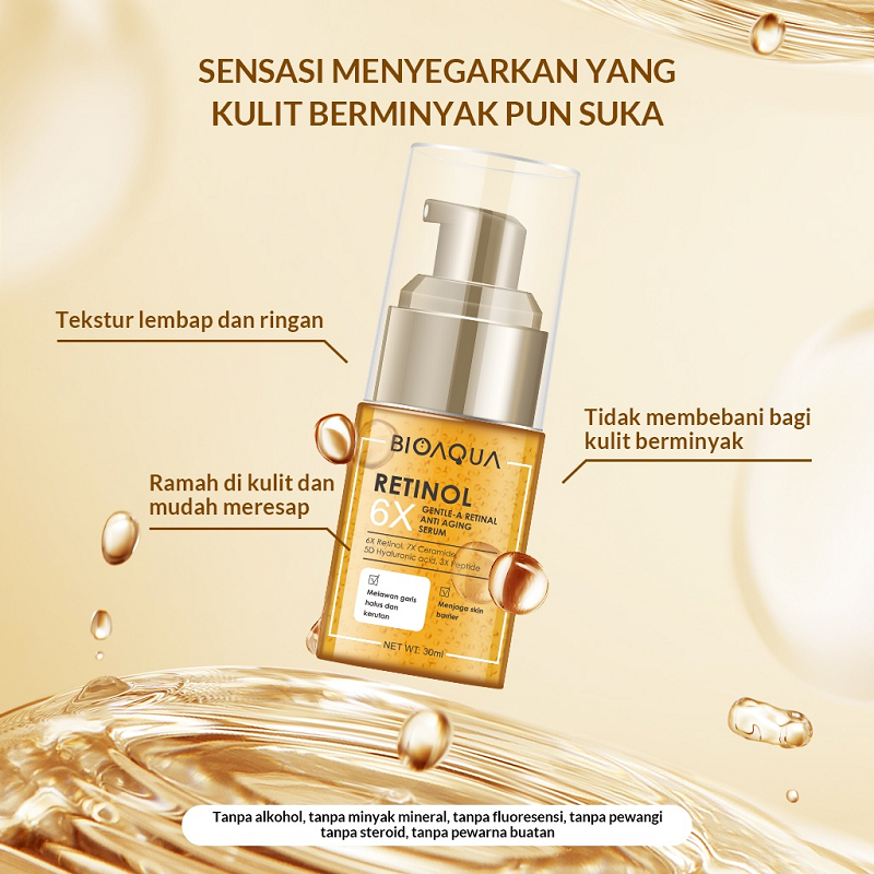 BIOAQUA 6x Gentle A Retinol Anti Aging Series | Menyamarkan Kerutan &amp; Melawa Penuaan