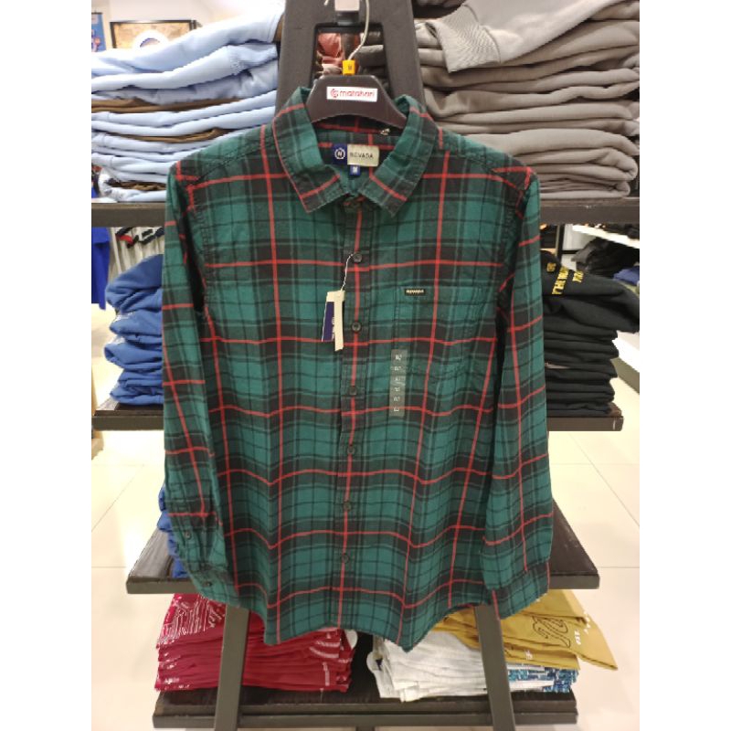 KEMEJA KOTAK-KOTAK PRIA LENGAN PANJANG ORI NEVADA S-XL