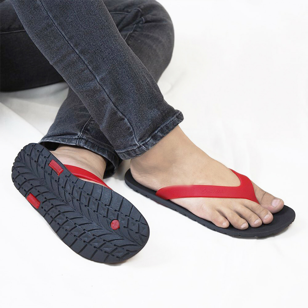 WR Rubber Flip-Flops - Sandal Jepit Pria / Sendal Jepit Pria / Camou Original Anti Slip Licin - Red Black