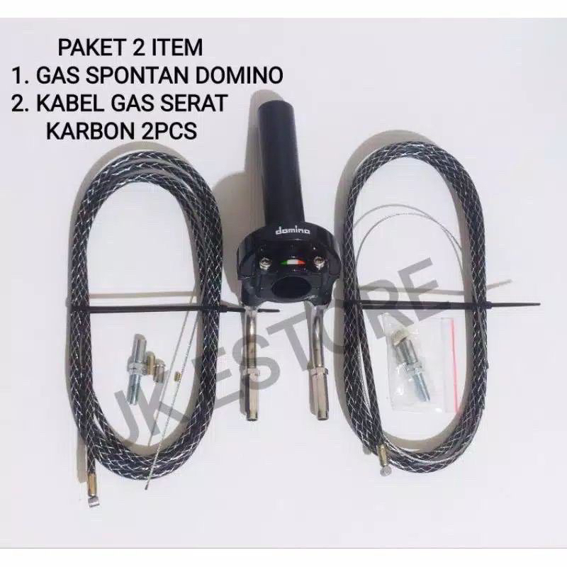 Gas Spontan paket  + L Gas Cnc + 2 Kabel Gas Serat Sonic Satria fu Vixion Vario Beat Scoopy Nmax Dll