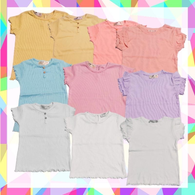 Kaos Rib Anak Perempuan Zara 1-5 Tahun