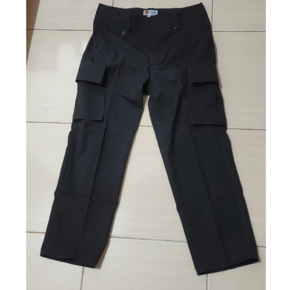 celana pdl polri - satpam - security - celana PDL hitam dan coklat  bahan halus