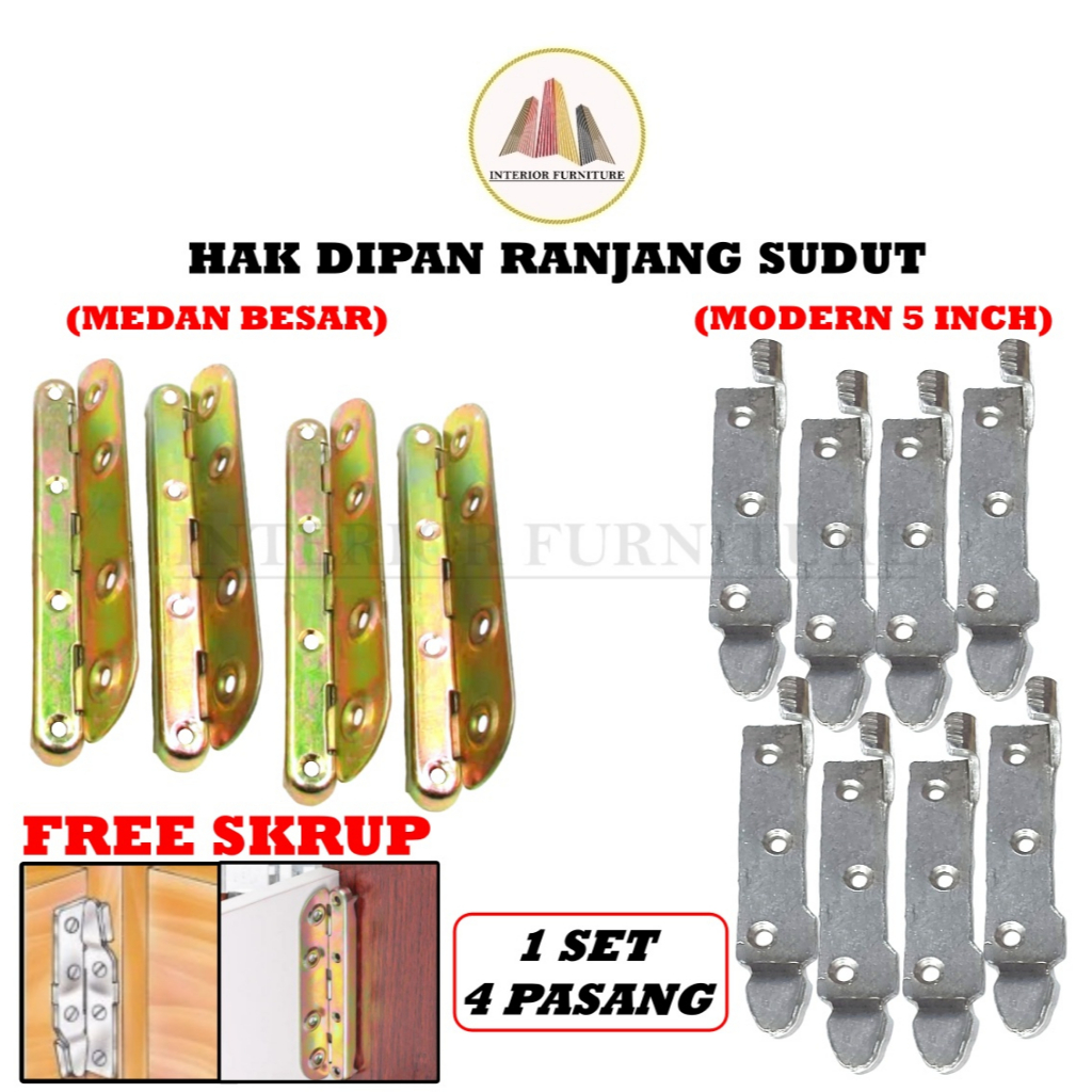 Hak Ranjang Medan / Braket Dipan Bed Fitting Rail Fasteners / Hak Ranjang Sudut / Hak Dipan Cantol Kait Engsel Ranjang Besi Baja