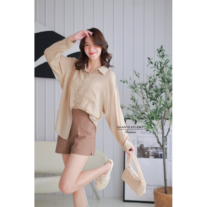 KEMEJA GIANTS BASIC LENGAN PANJANG BLOUSE KEMEJA IMPORT BANGKOK (BJFS162)