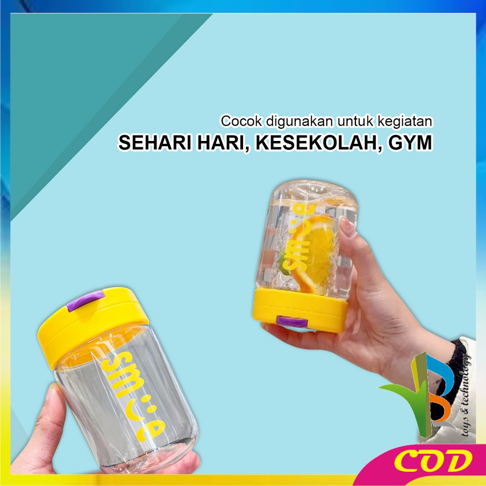 RB-C828 Botol Minum Infus Water Transparan Minimalis 400ML Anti Tumpah dengan Sedotan BPA FREE / Botol Air Minum Kecil Lucu Tumbler Cup Infused Portable