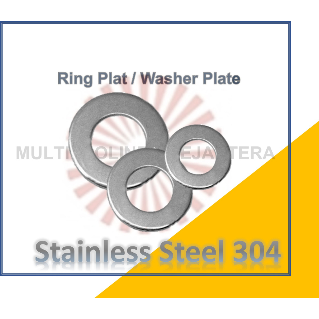 Washer Plate Stainless Steel M3 M4 M5 M6 M8 M10 Ring Plat SS 304 Ring Baut