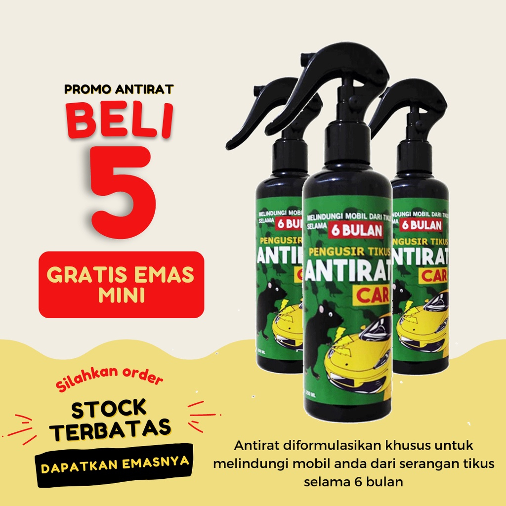 Promo 5 Botol Antirat Cairan Pengusir Tikus Khusus Mobil FREE Mini Gold