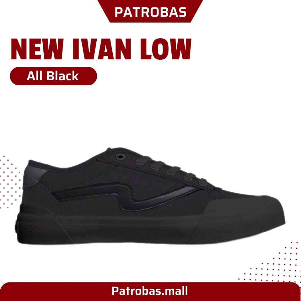 Patrobas New Ivan Low All Black Sepatu Petrobas Full Black