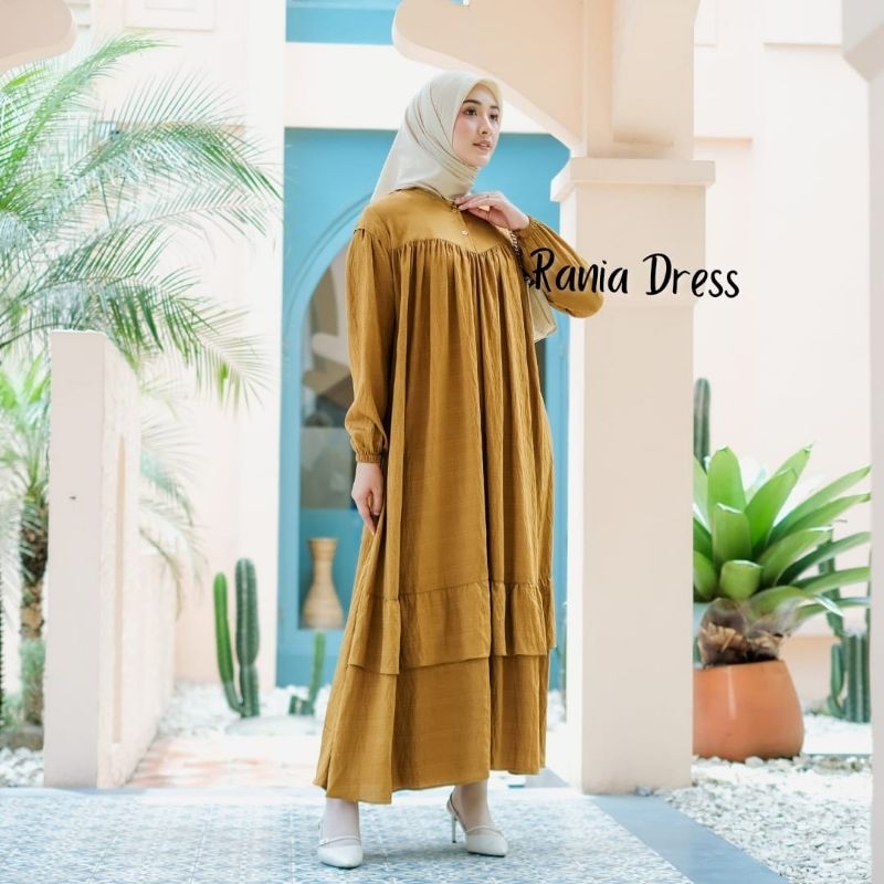 Rania Dress Gamis Terbaru Bahan Polo Linen