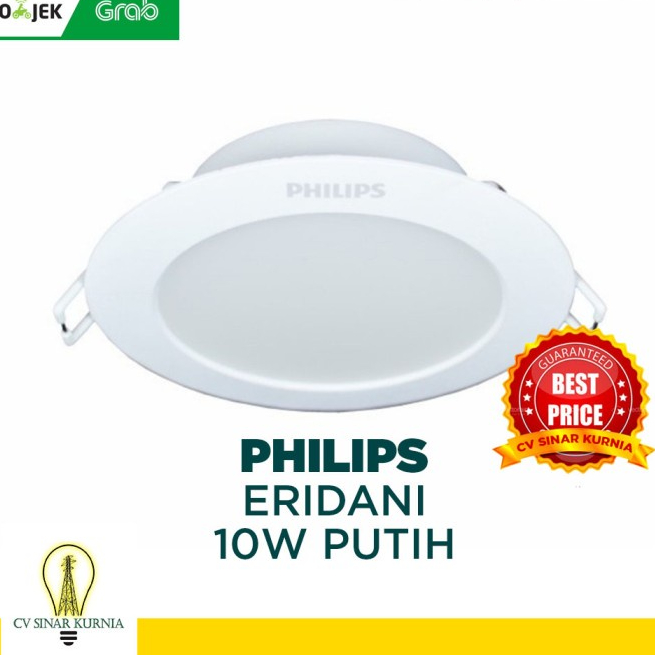 Downlight LED Philips Eridani DL190B LED8 D125 10W 10 Watt SNI - PUTIH GROSIR