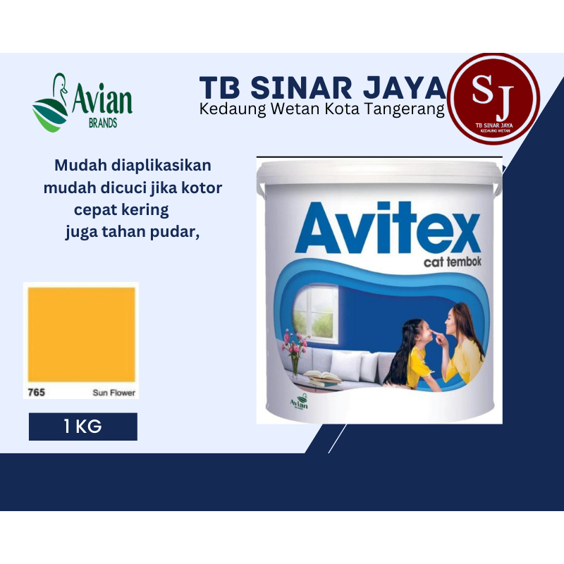 Cat AVITEX 1KG Cat Tembok dan Plafon - 765 Sun Flower