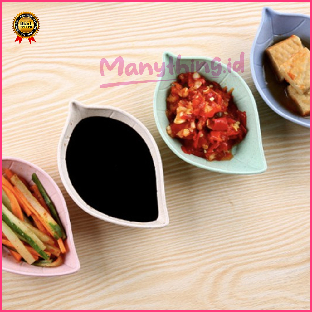 Tempat Saos Sambal / Mangkok Bahan Jerami Bentuk Daun  / Mangkuk Saos Kecil Motif Daun