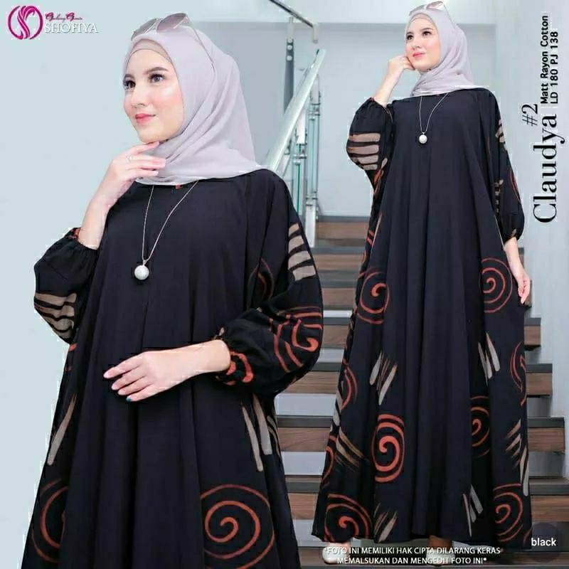 Kaftan Rayon Claudia Kaftan Rayon Twill Jumbo Tebal Premium Busui Motif Batik Kaftan Kondangan Kafta