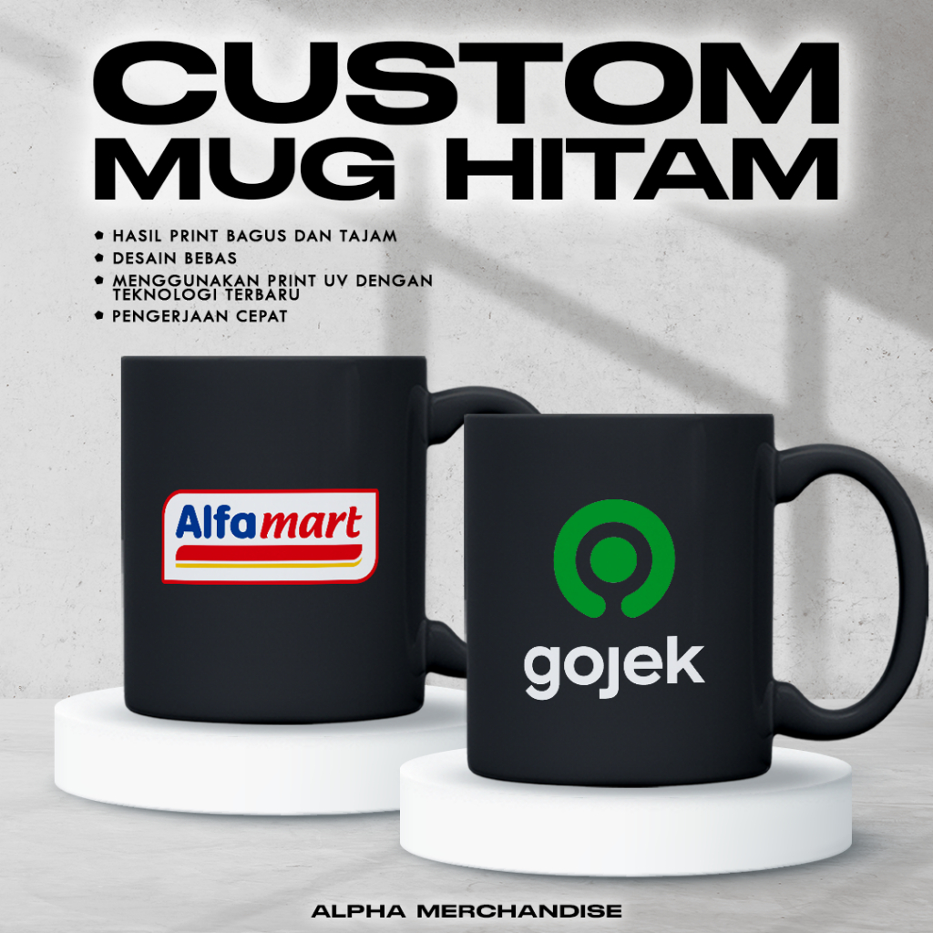 Mug Hitam Custom Uv Dtf
