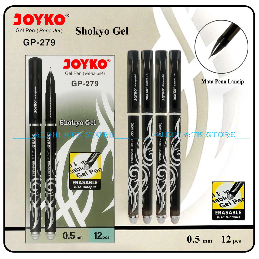 

Pulpen Joyko GP-279 Erasable 0,5mm Pen Joyko Bisa Dihapus Ball Pen