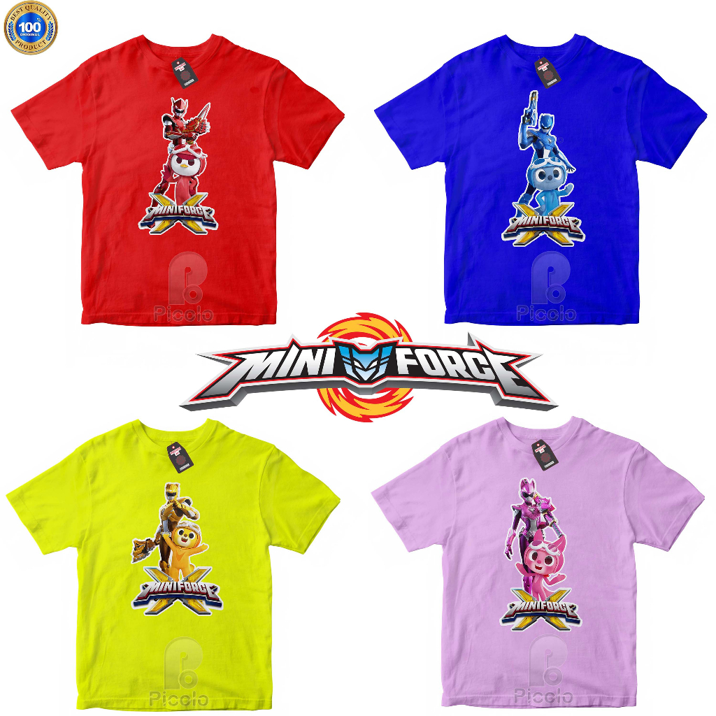 (FREE NAMA) BAJU KAOS ATASAN ANAK MOTIF KARTUN MINIFORCE UNISEX Bahan COTTUN