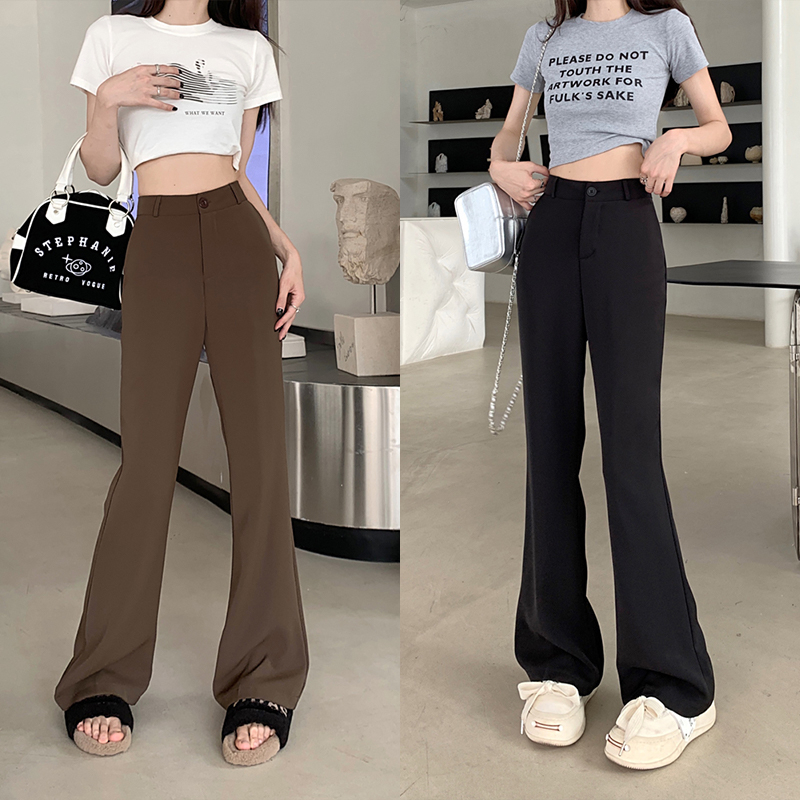 Korean Style Celana Flare Stretch celana Wanita Highwaist Jens Hitam and Brown/celana kulot wanita korea