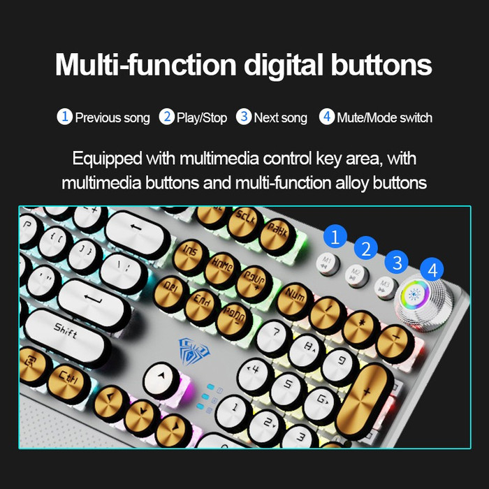 Keyboard Gaming Mechanical AULA F2088 Multimedia Wired - F2088