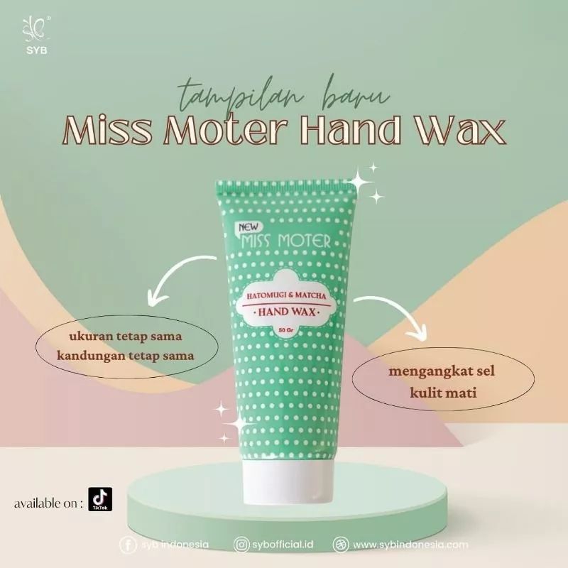 SYB MISS MOTER HATOMUGI &amp; MATCHA HAND WAX 50GR