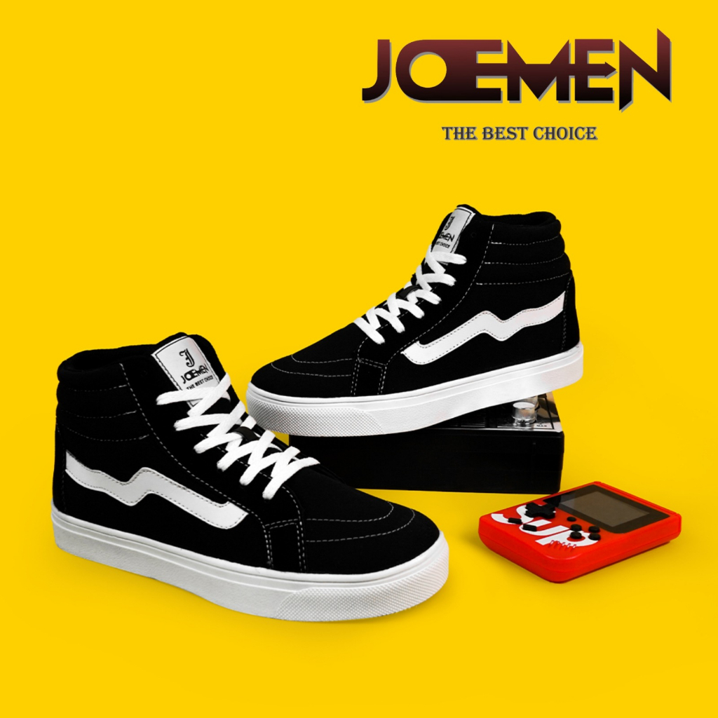 Sepatu Sneakers Joemen J 91 High Black White Natural Original 100% Brand Lokal Sepatu Pria Casual