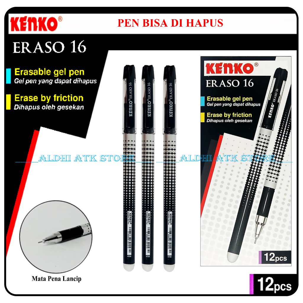 Pulpen Kenko Eraso 16 Erasable 0,5mm Pen Kenko Bisa Dihapus