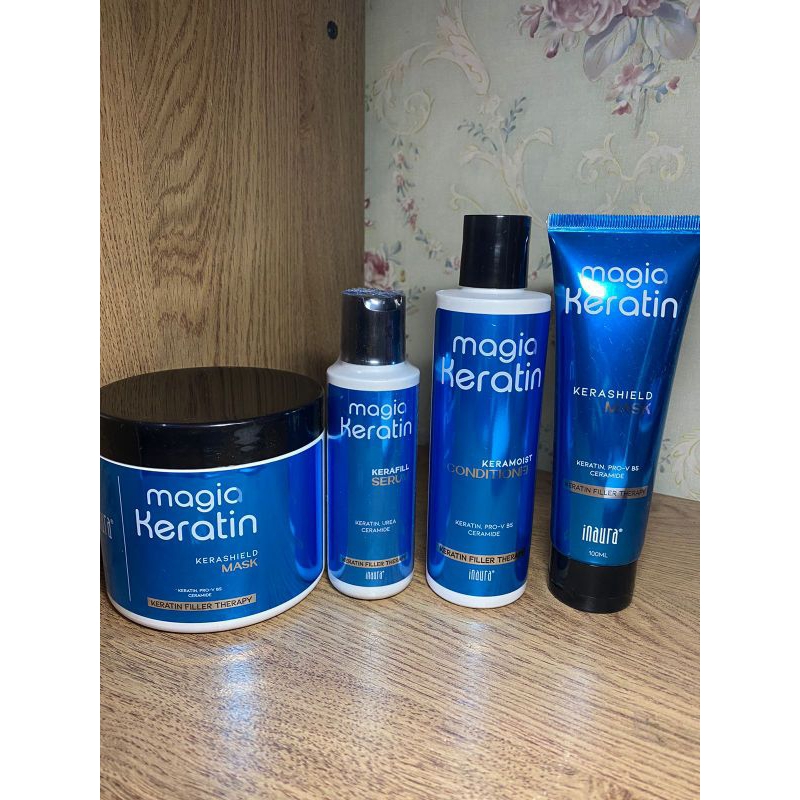 INAURA MAGIC KERATIN , INAURA kerashield mask , inaura keraclean shampoo , inaura kerafill serum , i
