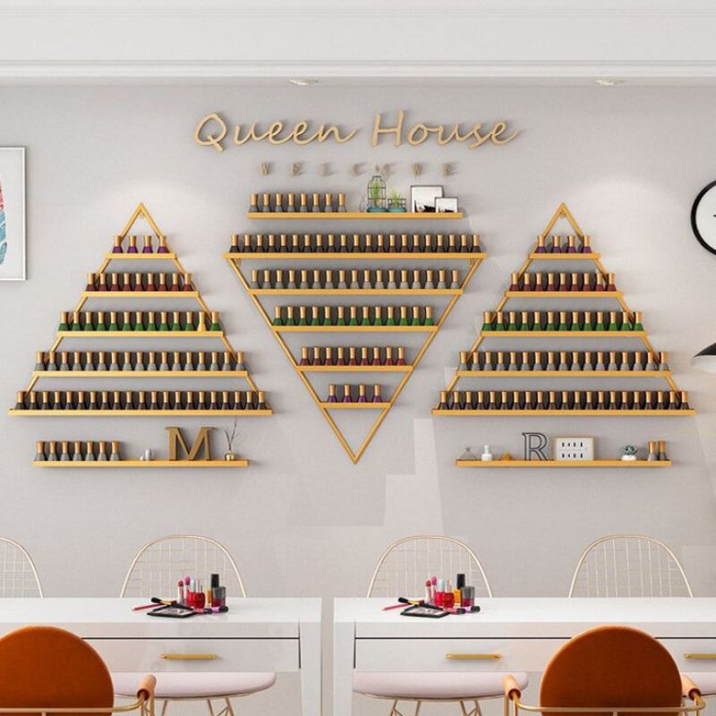 Rak Kutek Kayu Segitiga/Rak Nail Art/ Rak Lipstik/Rak Parfum/Rak Display Kosmetik/Harga Perpcs