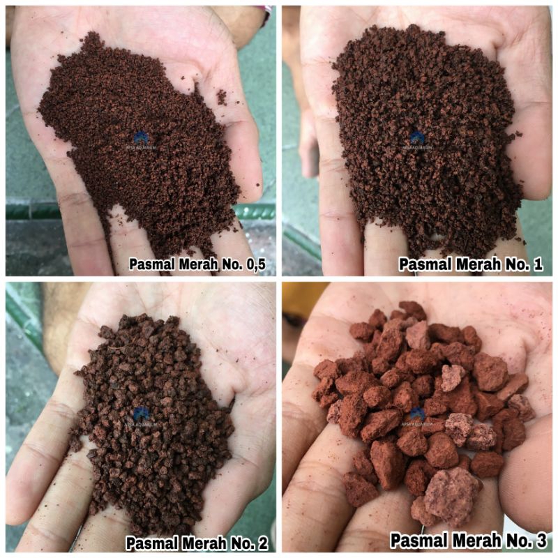 Pasir Malang Pasmal Merah dan Hitam Halus dan Kasar No. 0,5, 1 , 2 , 3 1kg