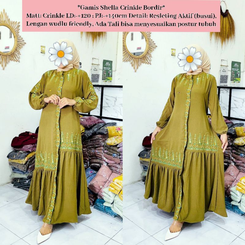 Gamis  Syarla Crinkle / Gamis Crinkle Tali / Gamis Crinkle Premium / Gamis Crinkle Murah / Gamis Cri